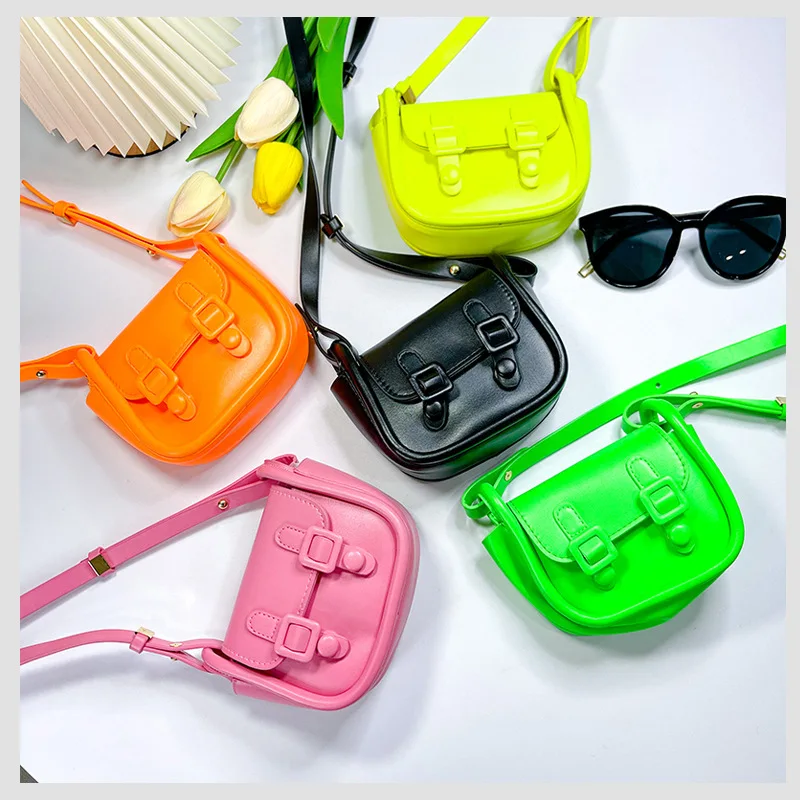

Korean Style Children Luxury Leather Sling Shoulder Bag Kids Jelly Handbag Crossbody Purse Toddler Girls Mini Cute Coin Purse