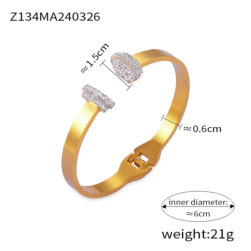 Bracelet Jonc Doré Femme En Acier Inoxydable - Vintage Et Cadeau Inclus