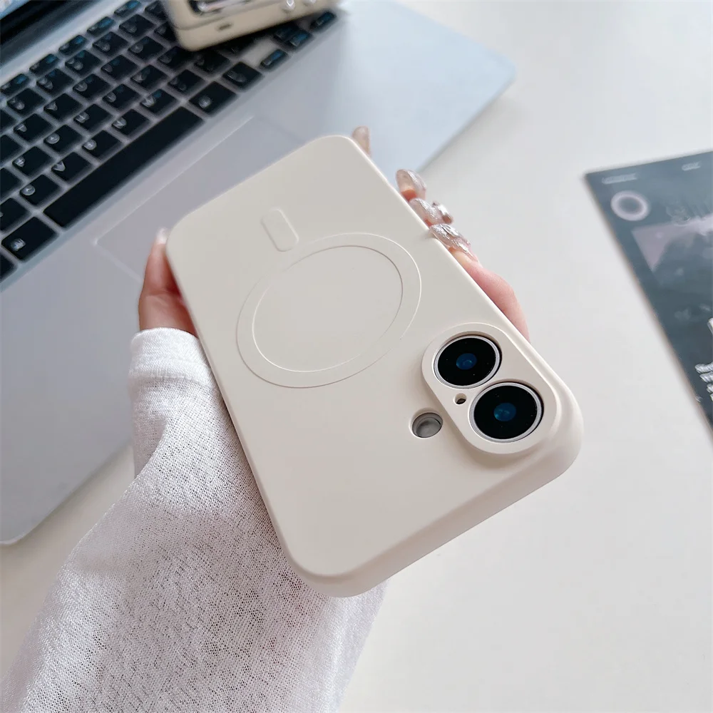 Magnetic Soft Shockproof Ultra Slim Liquid Silicone Phone Case