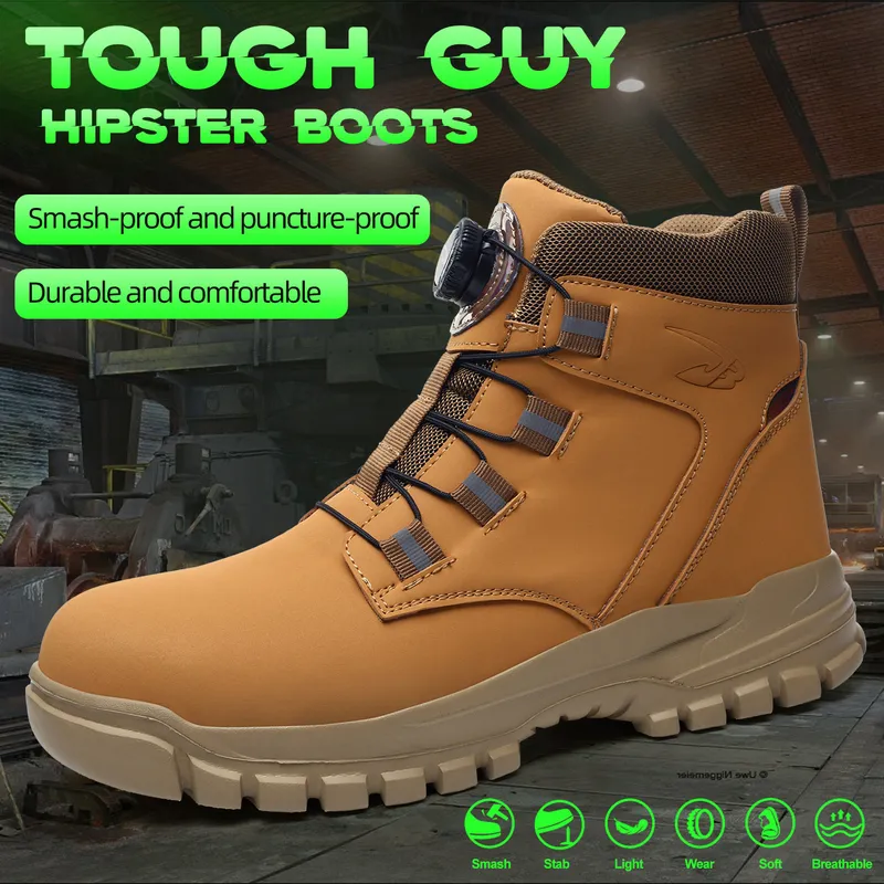 Waterproof Safety Boots Men Indestructible Steel Toe Work Anti-smash...