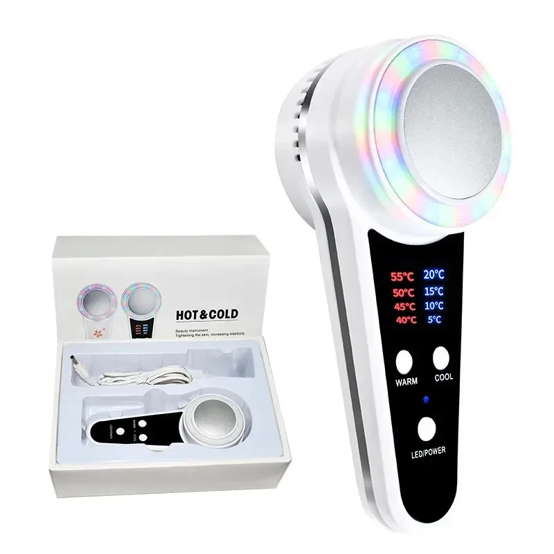 Cryotherapy Face Care Device Blue Photon Acne Treatment Hot Cold Hammer Facial Massager Skin Lifting Rejuvenation Beauty Machine