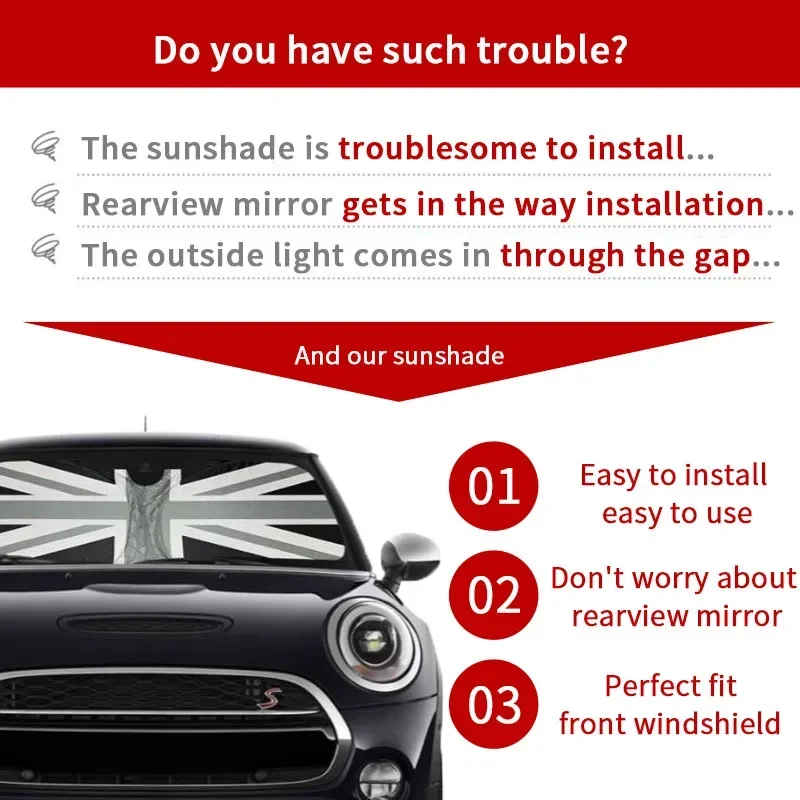 Mini Cooper R50 R53 R56 R60 F55 F56 R58 R59 Car Front Window SunShade Cover Blocks UV Ray Reflector Windshield Sunshade