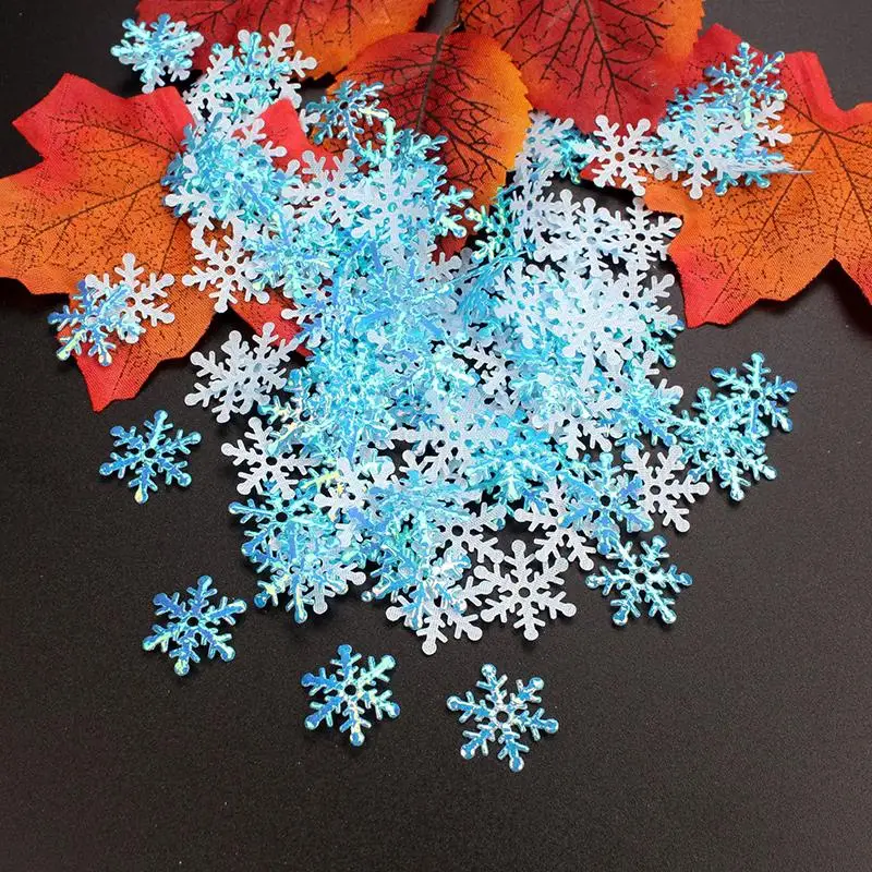 thumbnail image 1 of 200pcs 300pcs lots Christmas Snowflakes Confetti Artificial Snow Xmas Tree Ornaments Decorations for Home Party Wedding Decor, 1 of 5