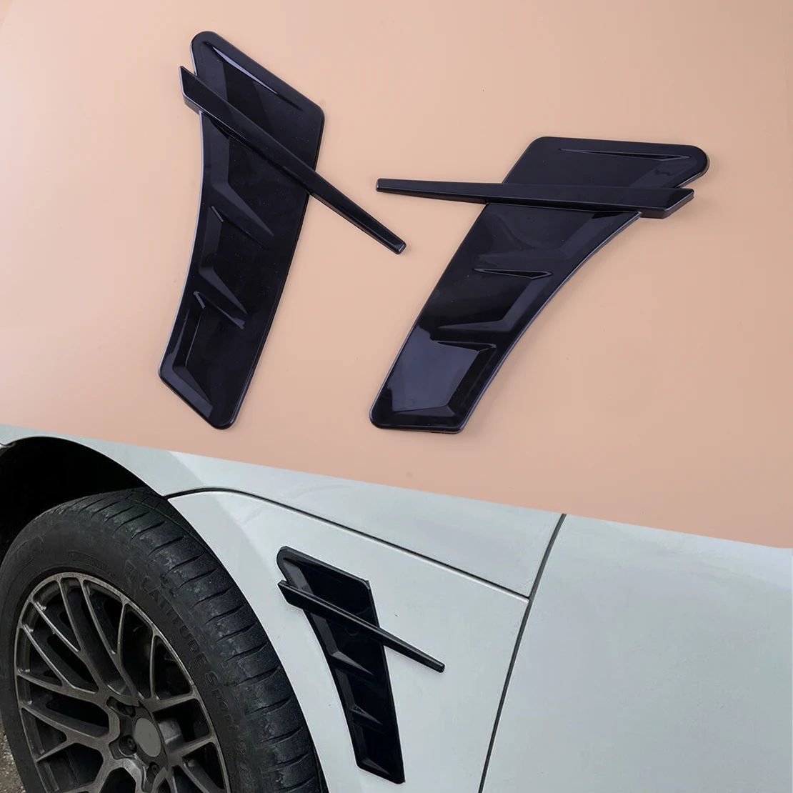 

1 пара, универсальные автомобильные черные накладки на крыло вентиляционного отверстия