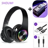 Casque Bluetooth sans fil antibruit avec micro, casque pliable, adaptateur Bluetooth, TV