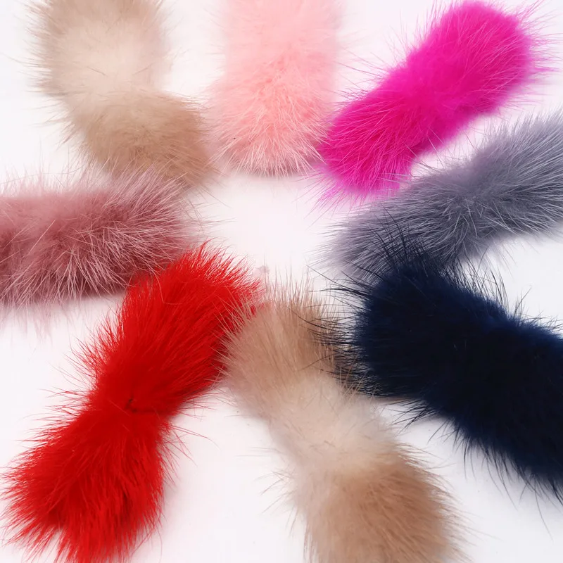 Craft Supplies Pom Poms Craft Supplies 5pcs Mink Pompom Bowknot 2cm*6cm High-Grade Mink Hair Fur Pompon Handmade Bow Sheet DIY Make Bow Tie Accessories Apparel Patch