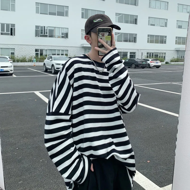 Cotton Striped T Shirt Men Fashion 