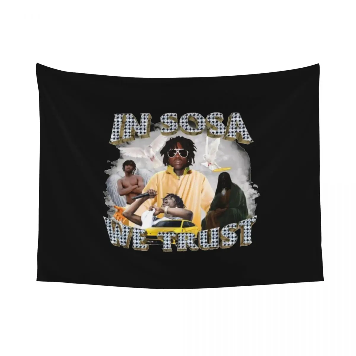 Sosa We Chief Keef 태피스트리 벽걸이, 히피 폴리에스터 벽 태피스트리 랩 아트 벽 담요, 벽 장식 천