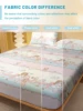 1 Cartoon Cute Little Bear and Doll printed matte Fitted Sheet, bedroom printed bed cover, bedding (excluding pillowcases) 4