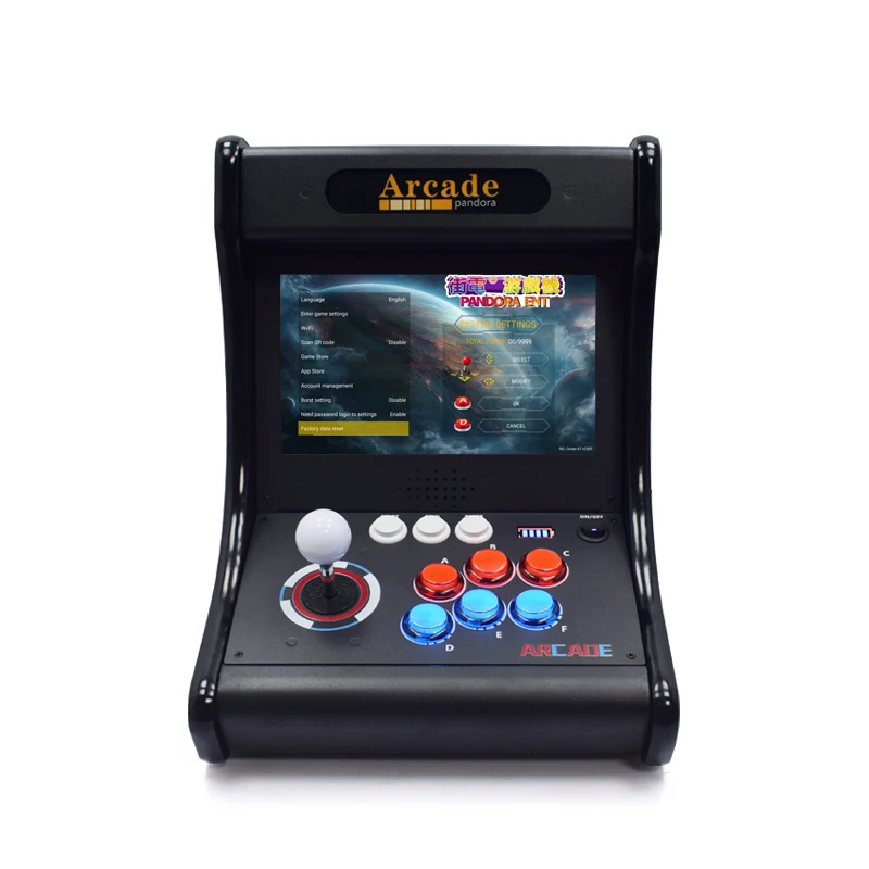 Pandora OS 6000 23000 Games 10 Inch LCD Arcade Console Bartop Cabinet Light Button Retro Video Arcade Table Machine