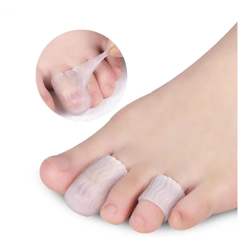 2Pcs Silicone Gel Little Toe Tube Corns Blisters Corrector Pinkie Protector Gel Bunion Toe Finger Protection Sleeve