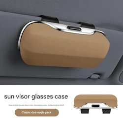 Portable Car Sunglasses and Eyeglasses Holder (Beige)
