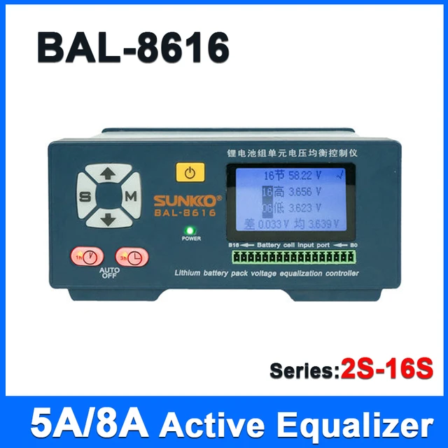 サンココ-電流バッテリー,2s〜16s 8a,電流,分析,アクティブバランサーBAL-8616 5a