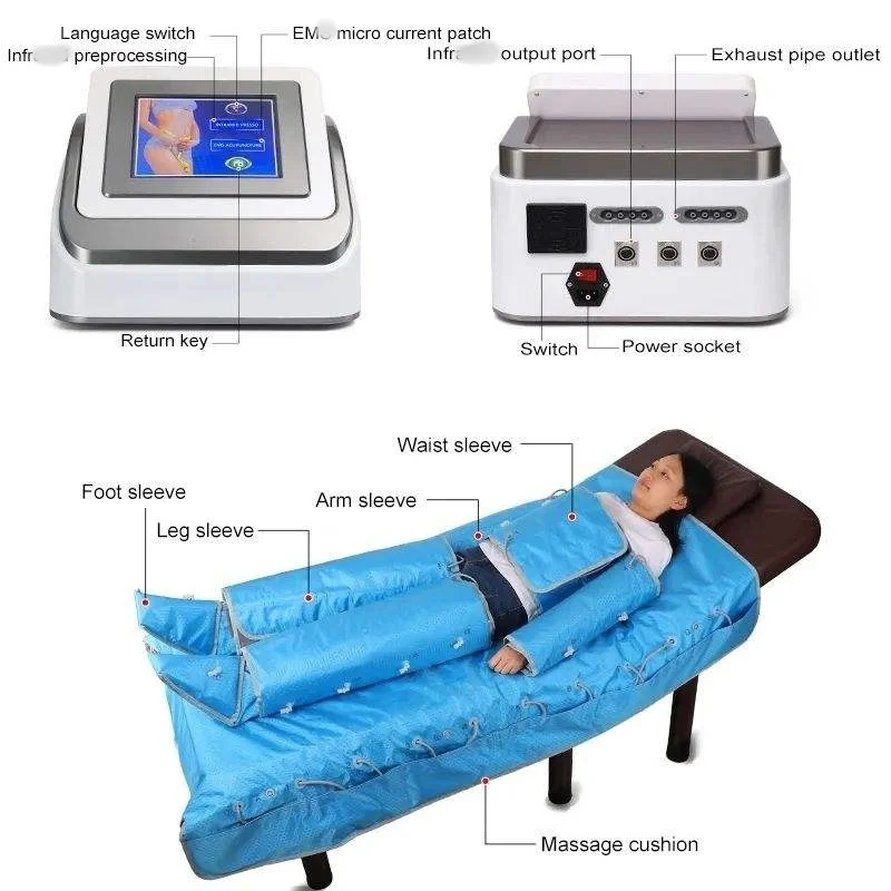 3-in-1 Full Body Compression Massage Therapy Kit Touch Screen Lymphatic Drainage Machine for Legs Buttocks Arms-Pressure Thera