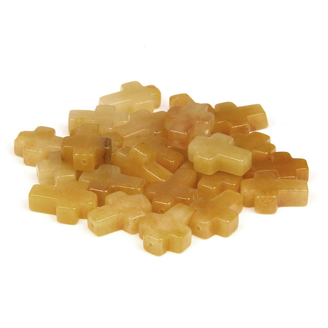 Natural Stone Crystal Tiger Eye Cross Loose Spacer Beads Charm for Women Jewelry Making DIY Necklace Bracelet Part 10pcs