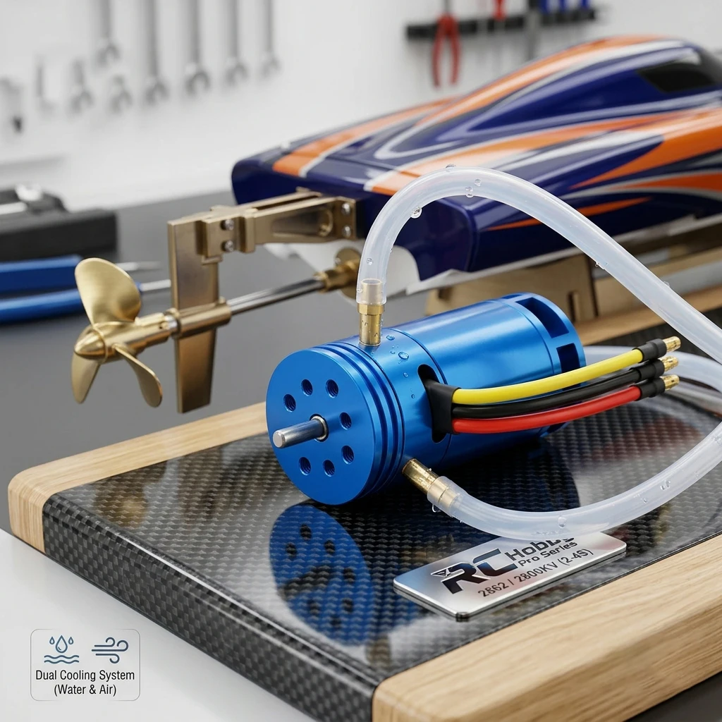 Moteur brushless RC 2862 1500KV/2200KV/2800KV avec refroidissement par eau
