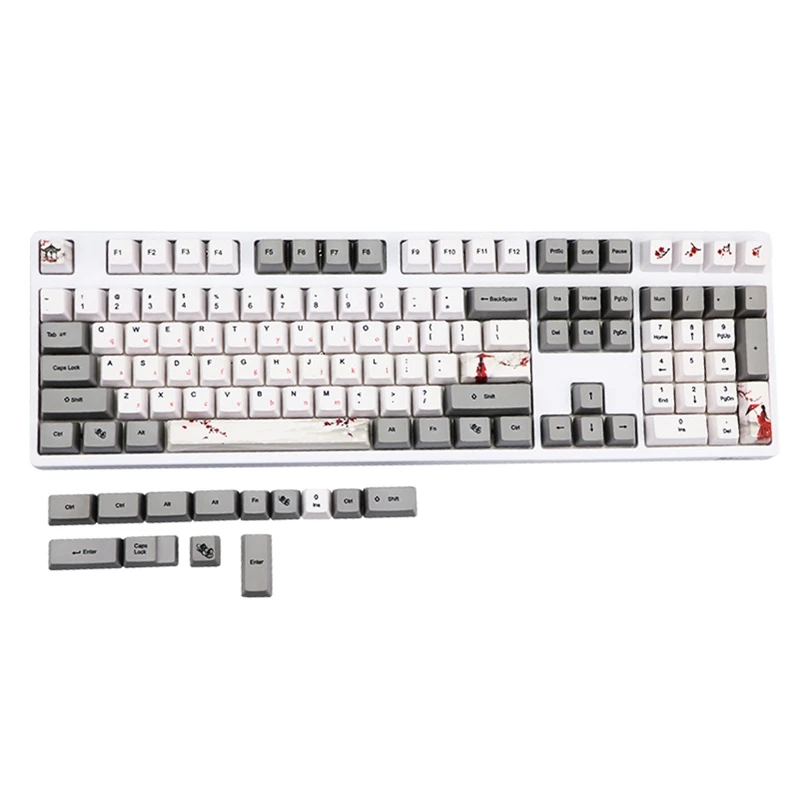 

Набор клавиш 120 клавиш PBT, сублимация, 6.25U космическая механическая клавиатура, сменная клавиатура, совместимая с 60/87/96/104/108