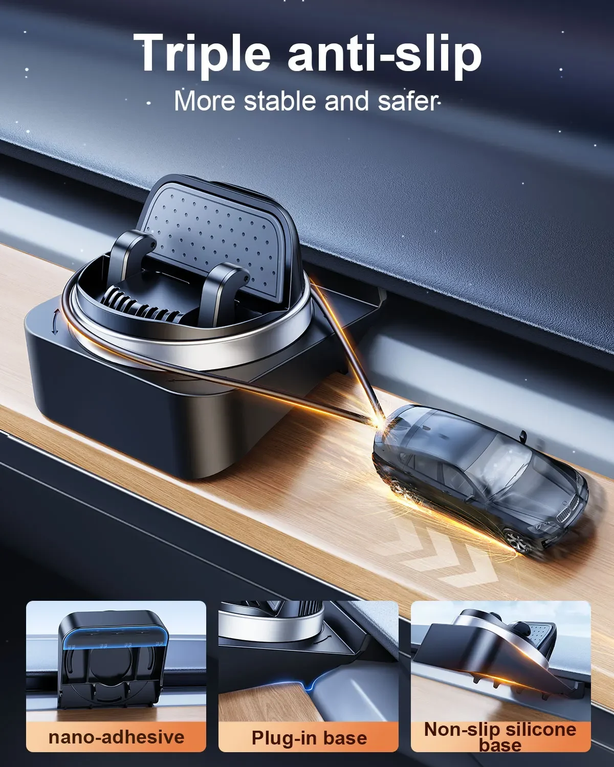 Hipacool 360° Rotatable Car Phone Holder