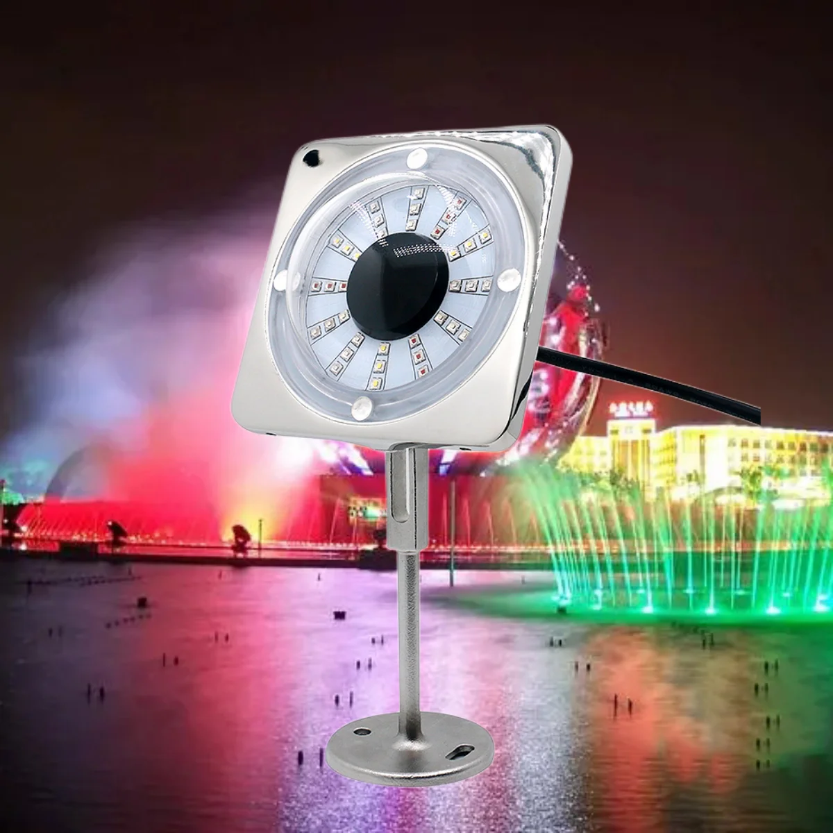 

LED Underwater Fountain Lamp IP68 Waterproof Pond Submersible Lamp Swimming Pool Party Night Light Бассейн Каркасный