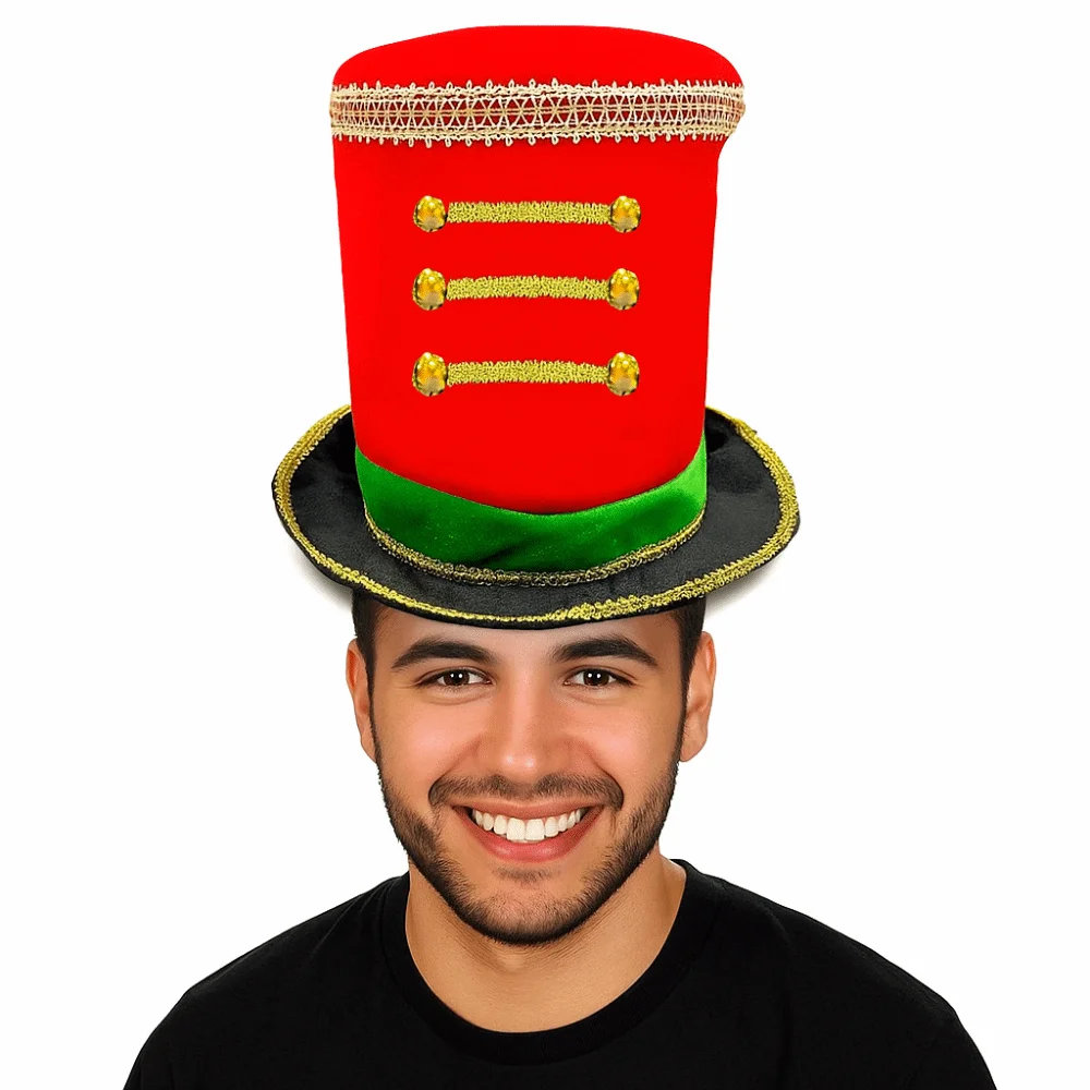 Plastic Christmas Welcome Hat Checkered Comfortable Glitter Sequin Christmas Hat Cosplay Breathable Christmas Party Cap New Year