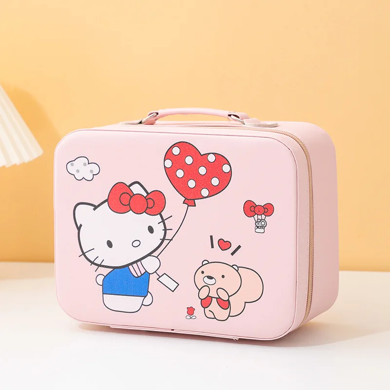 

Детская коробка для хранения косметики MINISO аниме мультфильм милый большой емкости Модная Портативная Косметика Sanrio, Hello Kitty праздничные подарки
