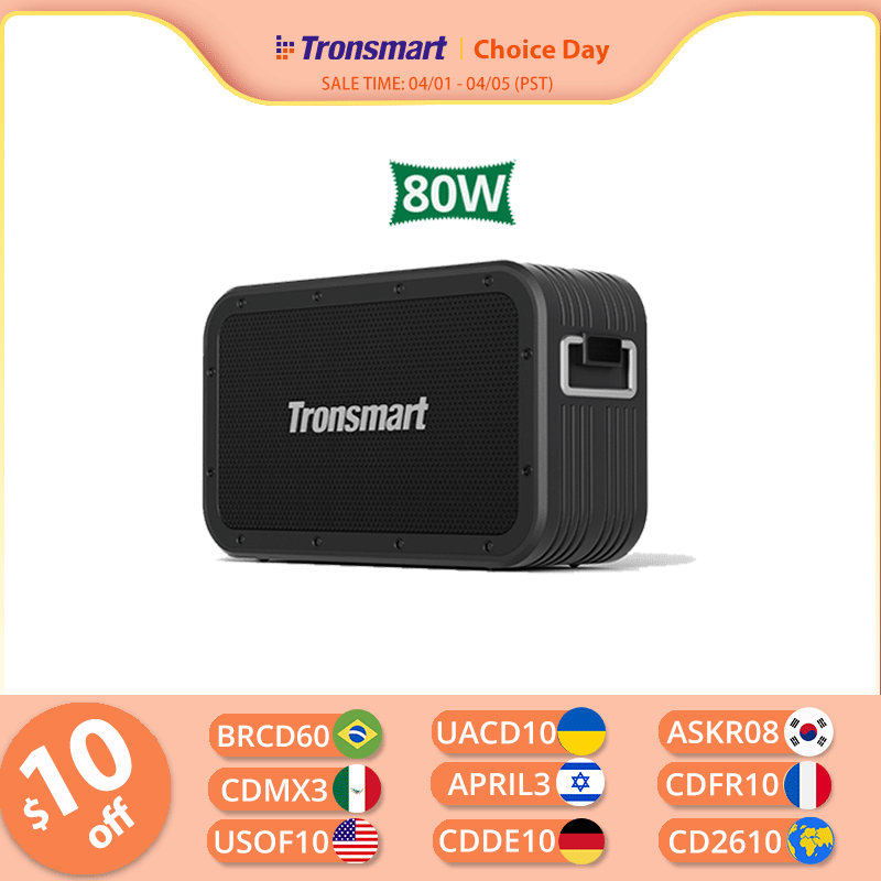 Tronsmart Force Max Speaker 80W Powerful Bluetooth Speaker with TWS, Bluetooth 5.0, Waterproof IPX6, Built-in Powerbank