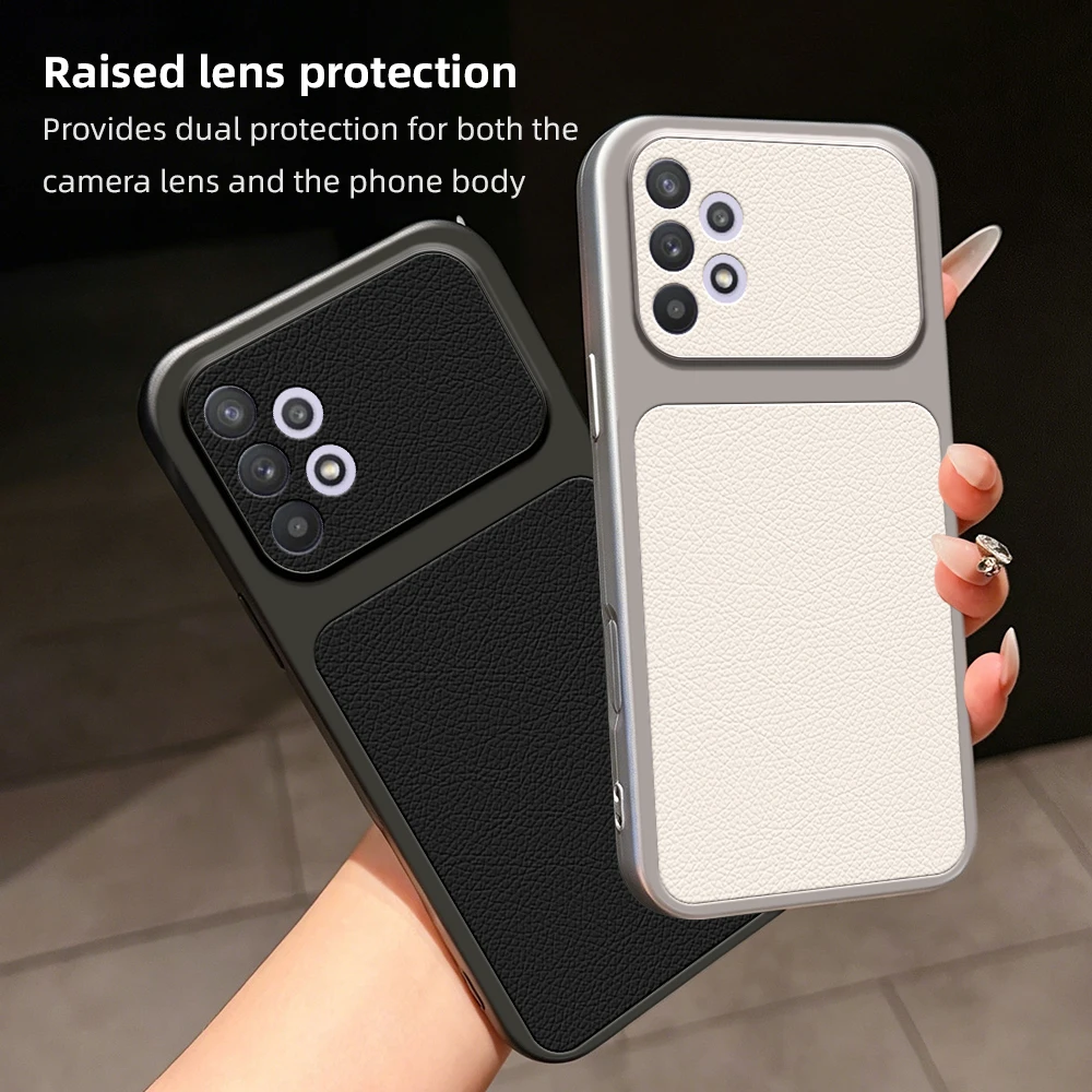 Luxury Leather Protective Case with Lens Protection - Matte Finish