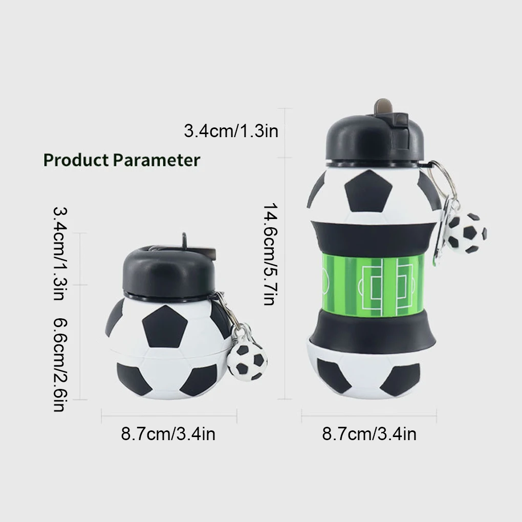 Description Picture 4 of itemFold Water Bottle Cups Mug Outdoor Sports Basketball Football Baseball Tennis Golf School Leakproof Portable Kids Water Bottle