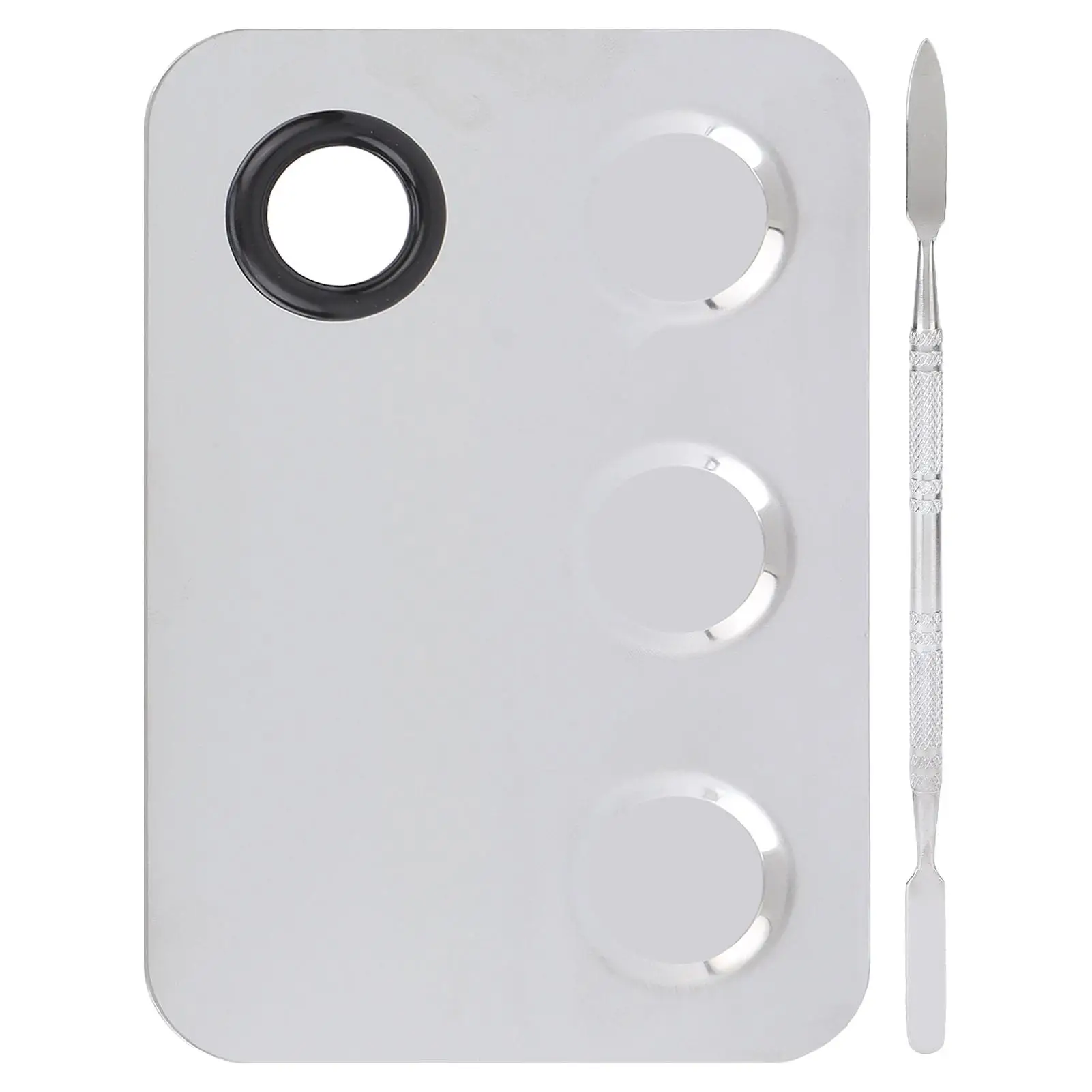 

Lightweight Stainless Steel Makeup Plate - Portable & Hygienic Cosmetic Holder - Perfect Gift - Individually Packaged