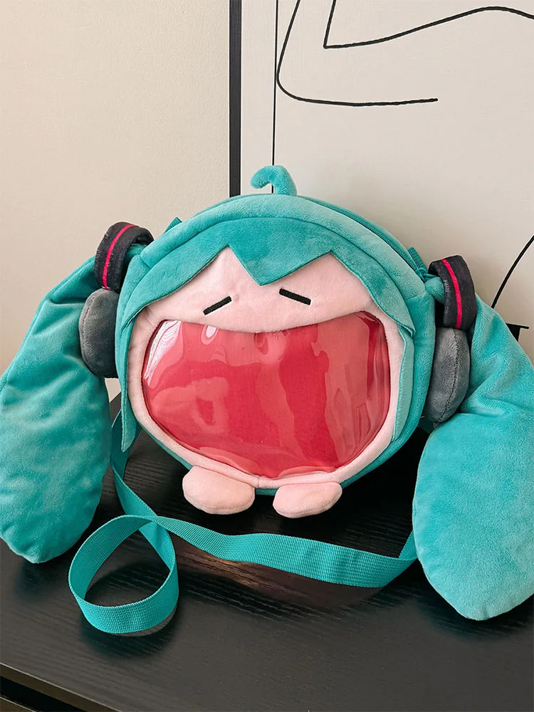 

For Hatsune Miku shoulder bag cute cartoon plush messenger bag funny soft sister bag