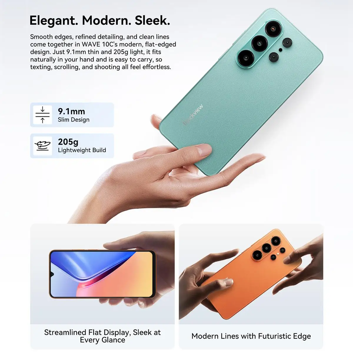 Blackview WAVE 10C Smartphone 6.88'' Android 16 4GB+32GB/128GB Unisoc UMS312 / T310 5000mAh 4G Cellphone