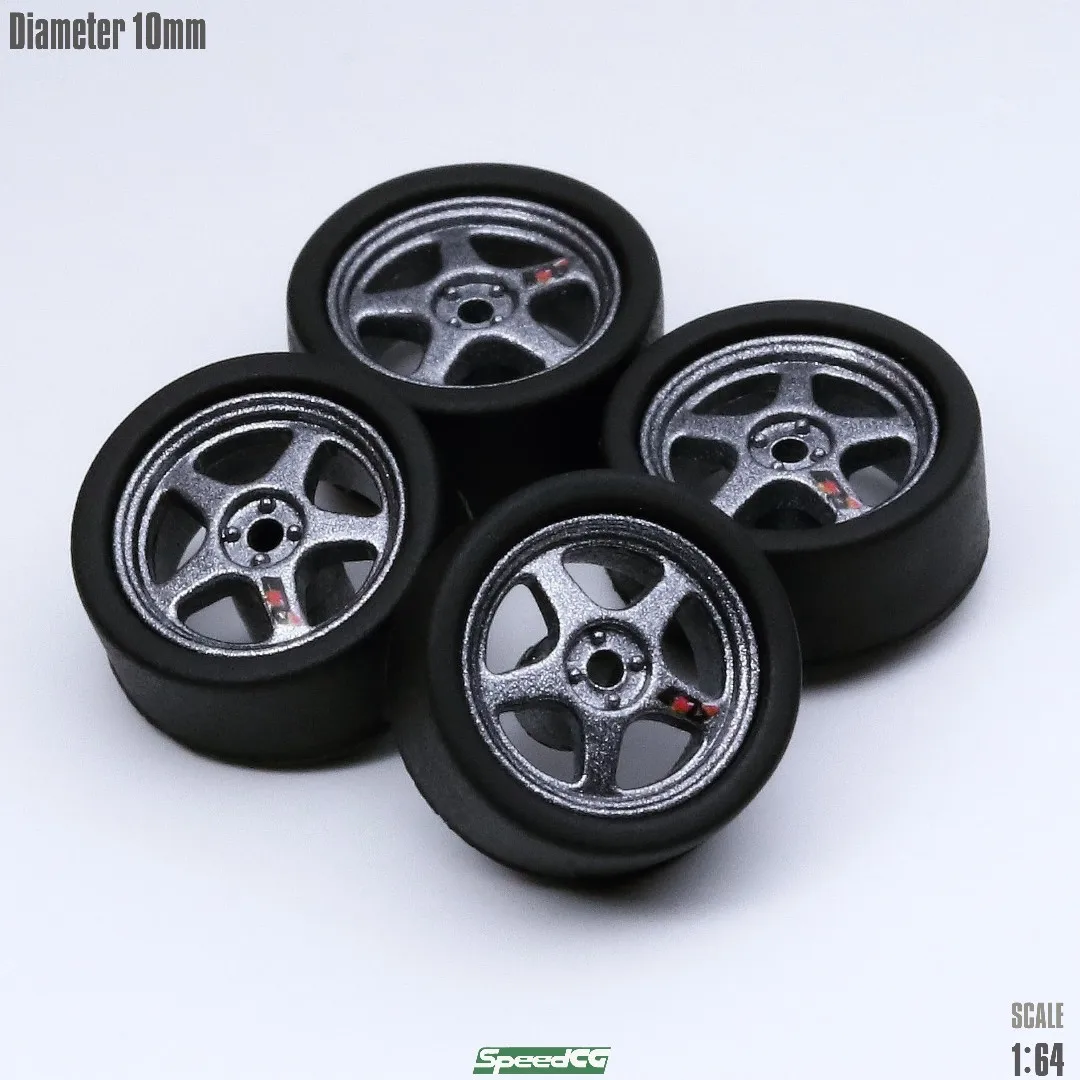 SpeedCG 1/64 ABS Wheels Modified Parts with Rubber Tire Type F Modified 11mm For Model Car Racing Vehicle Toy Hotwheels Tomica 3