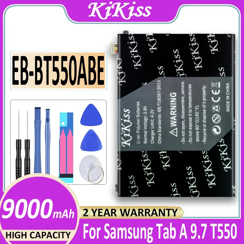 

Original KiKiss Battery EB-BT550ABE 9000mAh For Samsung Galaxy Tab A 9.7" SM-T550 SM-P550 P555C T555C T555 P351 T555 Bateria