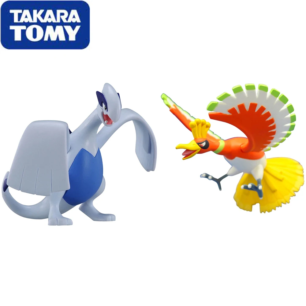 Rifornito Originale Takara Tomy Pokemon Monster Collection Ho Oh Lugia Figura Da Collezione Modello Giocattoli Legendary Pokemon For Fans Kid