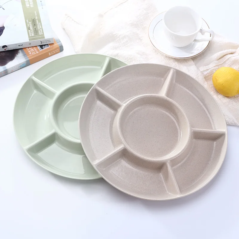 1 Pc 6-Compartment Food Storage Tray Dried Fruit Snack Plate Appetizer Serving Platter for Party Candy Pastry Nuts Dish Fruit Plate