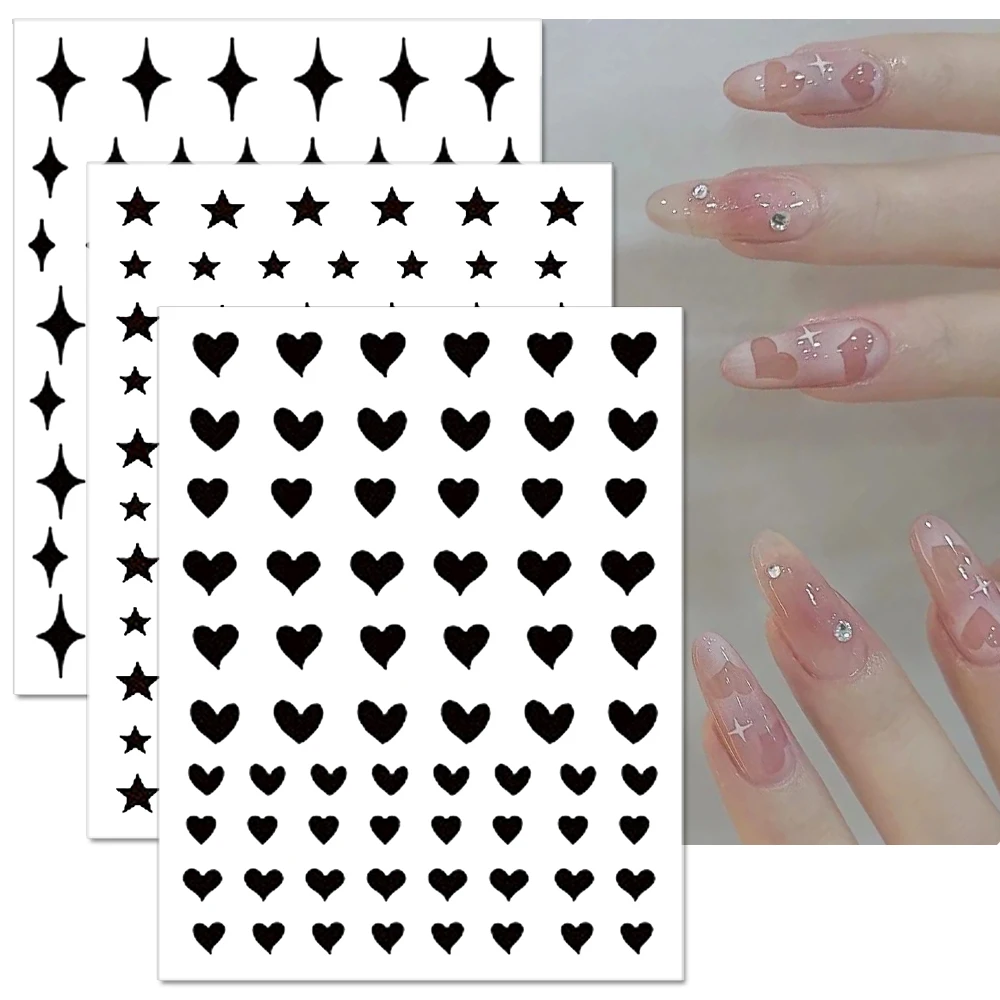 Airbrush Nail Art Stencils Spray Template Nail Stickers Butterfly Star  Heart Line French Tip Nail Decals Manicure Stencil Tool - Stickers & Decals  - AliExpress