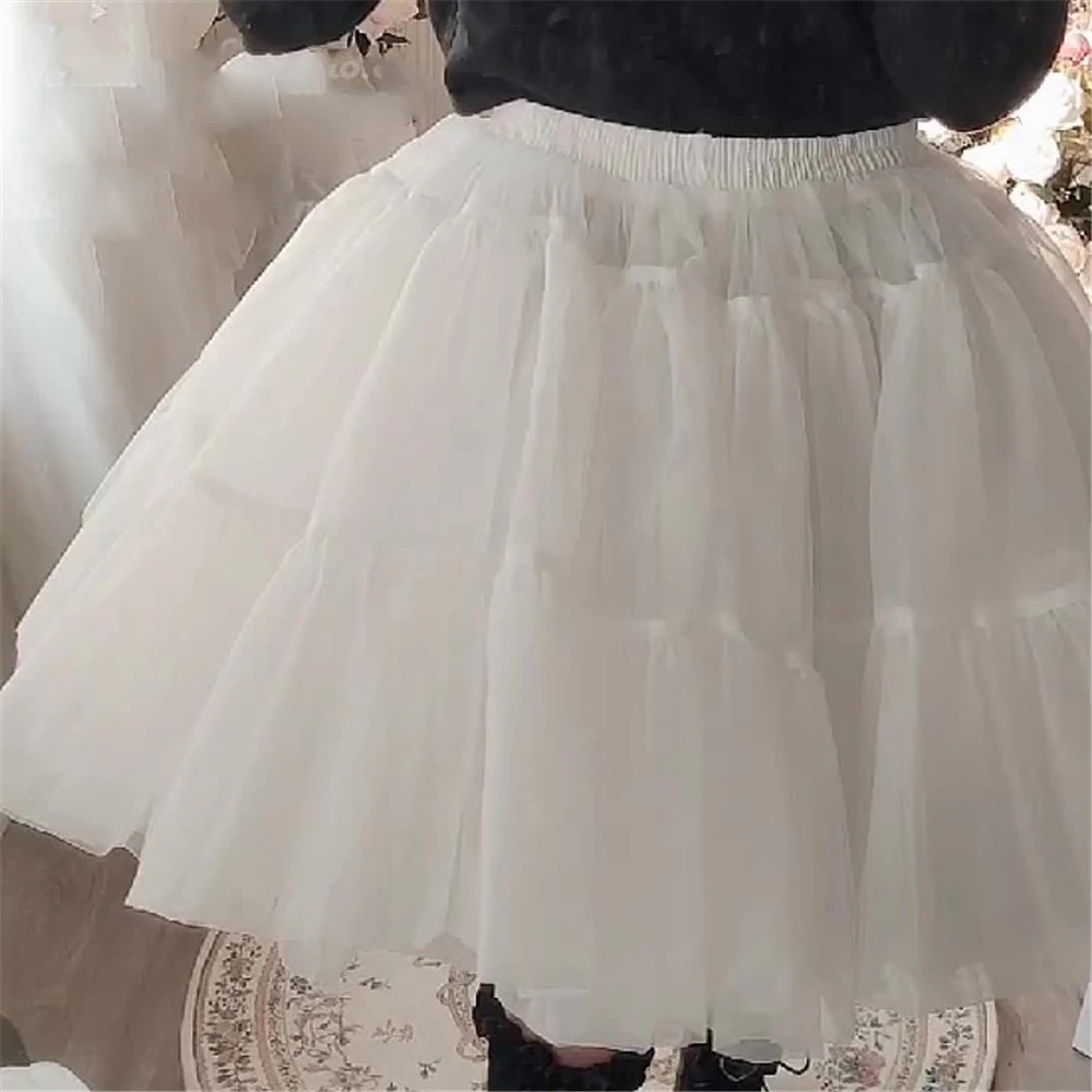 Super Fluffy Petticoat 45 cm Lolita Cosplay Party Underskirt for Girls Short Tutu Skirt Women Rockabilly Crinoline Pettiskirt
