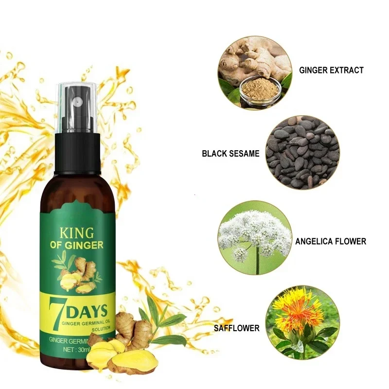 Ginger Hair Growth Serum Sprayer Hair Regrowth Grow Thicker Longer Accelerate Growth Men And Women