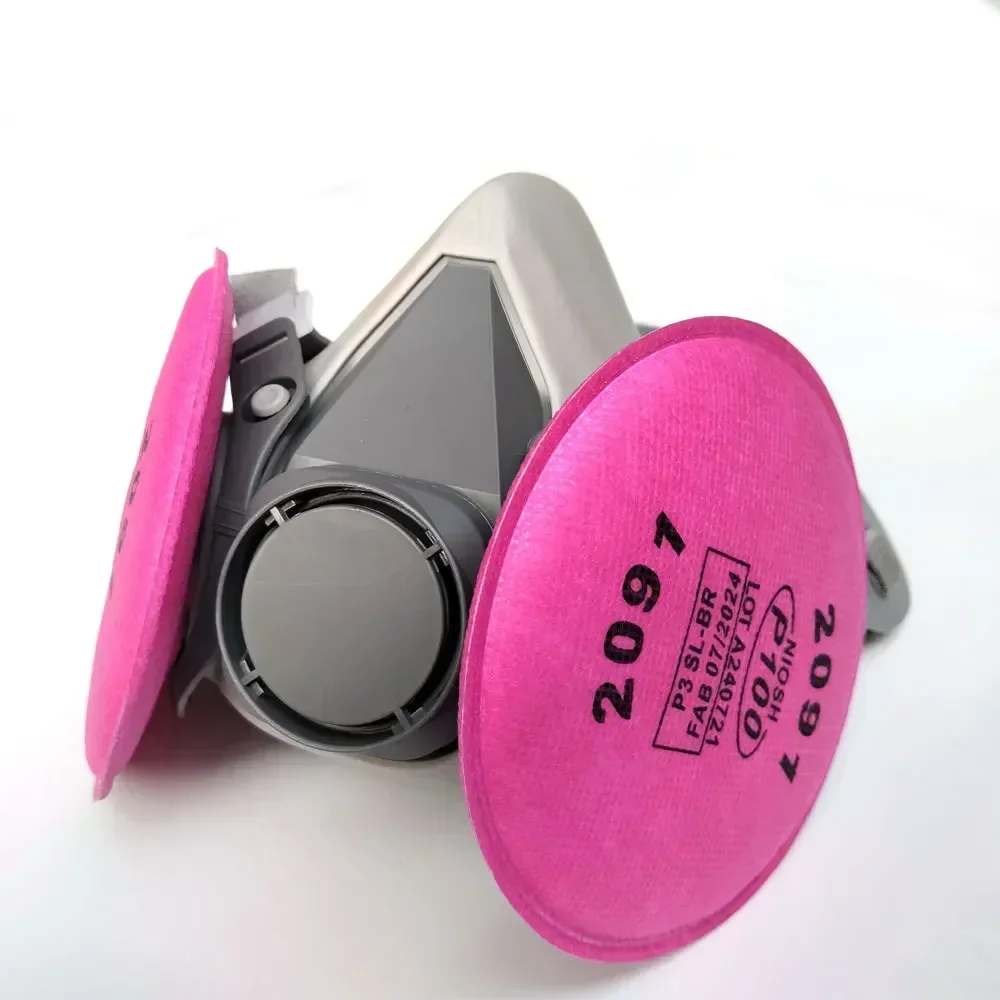 Gas Mask Dustproof Respirator Face Respirator Gas Respirator Half Face Respirator Mask 6200 Gas Mask Half-face Dustproof Respirator Combination 2097 Particle Filters Safety Work Industrial Labor Paint Spray