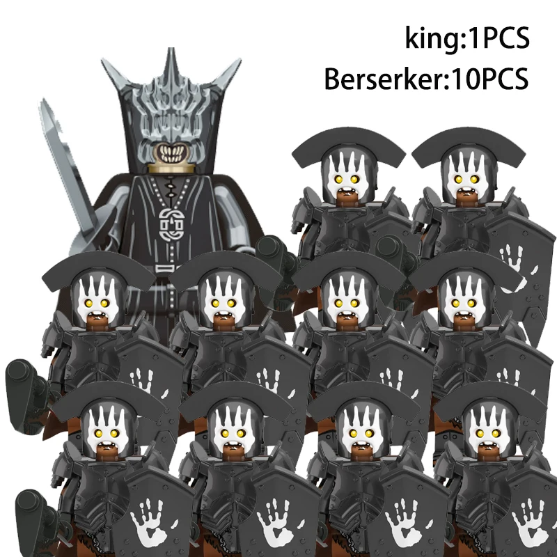 9PCSDIY Medieval Elf Soldaten Schutz Action Puppe Mini Baustein Puppe Montage Baustein MOC kinder Spielzeug – Detail 15