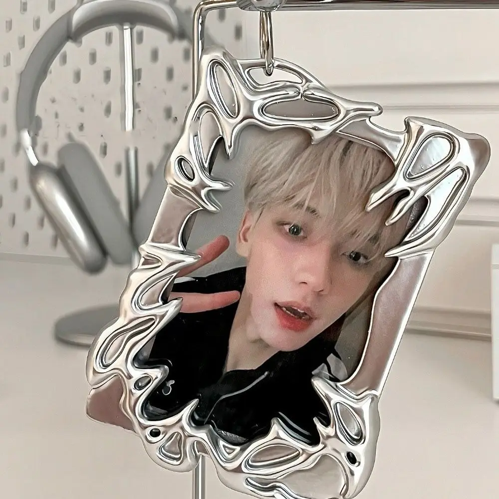 Creative Silver Metallic Style Shaped Photo Card Holder Kpop Electroplated Special-shaped Card Sleeve Metal Texture Cover card holder card protector idol card protector card display stand desk card holder photo card holder memory card protector photo card binder