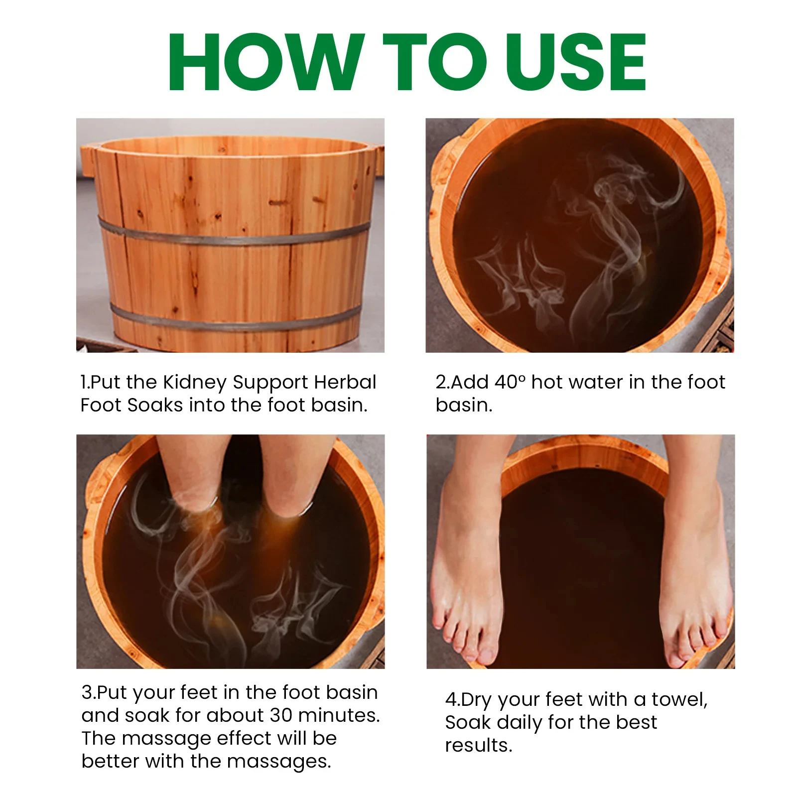 Detox Foot Soak Herbal Lymphatic Health Promote Blood Circulation Improve Sleep Stress Remove Moisture Kidney Support Foot Bath