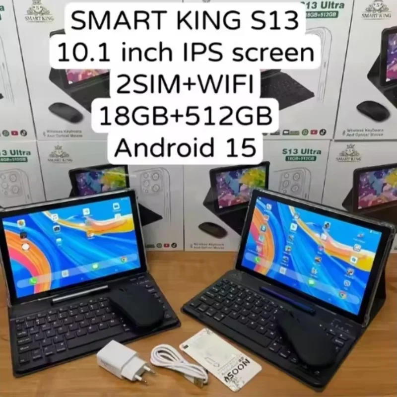 키즈 태블릿 S13 울트라 10.1인치 IPS 스크린 2심 와이파이 안드로이드 15 키즈 노트북 S13 울트라 태블릿 킹 스마트 교육용 키즈 태블릿