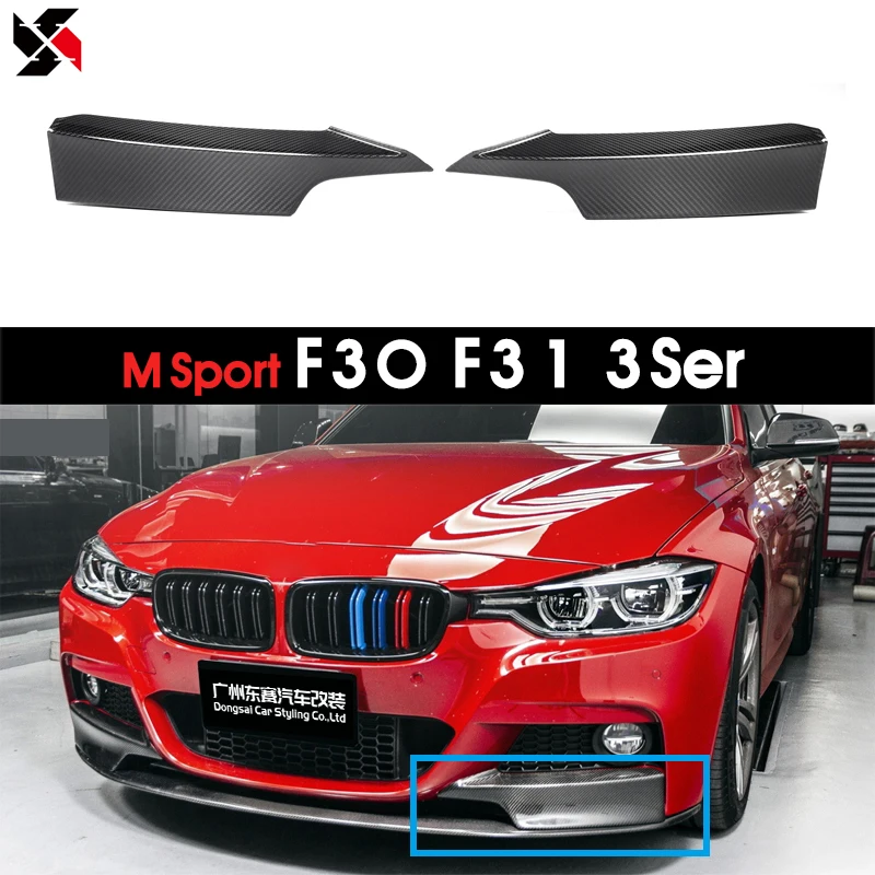 

Dry Carbon Auto Front Splitters Canards for BMW F30 Sedan F31 Wagon M Sports 2012-2018 Car Styling Bumpers Decor 2PCS/Pair