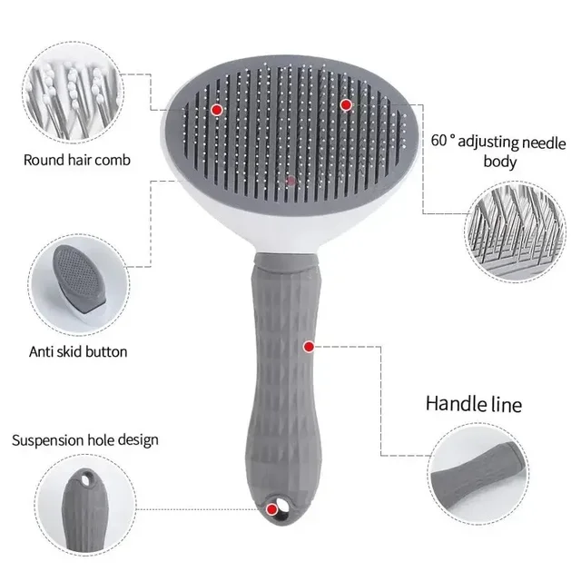 Pet Dog Brush Cat Comb Self Cleaning Pet Hair Remover Brush For Dogs Cats Grooming Tools Pets Dematting Comb Dogs Accessories 4