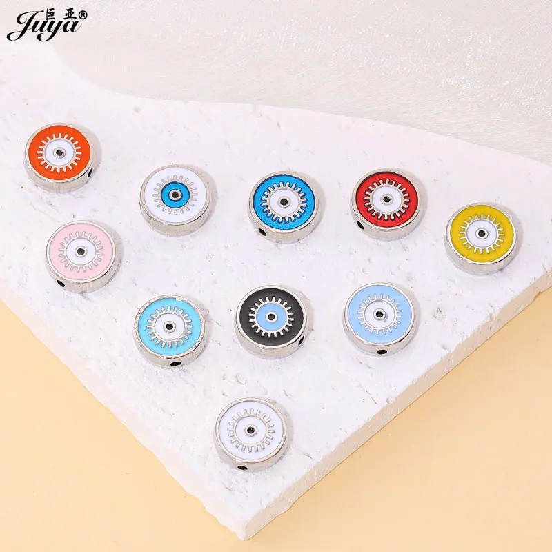 10pcs Turkish Evil Eye Beads Boho Enamel Spacers Beads For Jewelry Making Supplies DIY Designer Bracelets Pendants Accessories