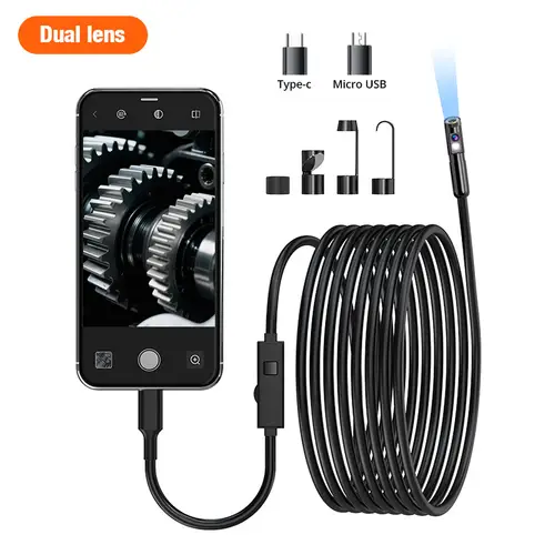 KERUI Single/Dual Lens Endoscope Camera For iPhone iPad IOS & Android Type-c Led Light IP67 Borescope Industry Inspection Camera - Image 8