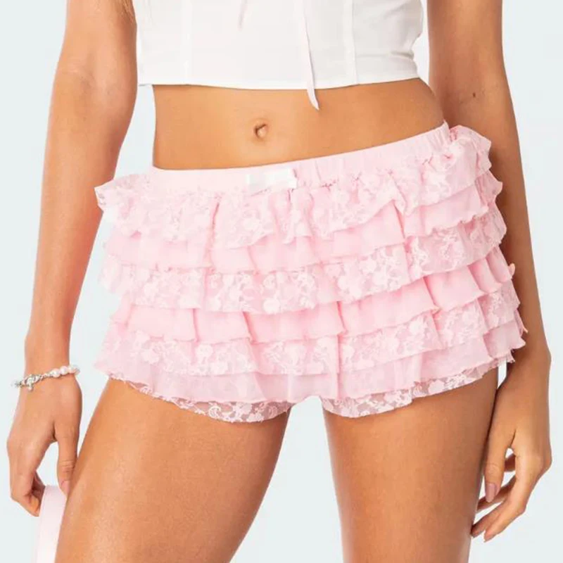 Kawaii Loungewear Y2K Fairy Costume 00s Vintage Frill Lace Mini Shorts Japanese Style Lolita Ruffle Multi-layers Bloomer 1 Kawaii Loungewear Y2K Fairy Costume 00s Vintage Frill Lace Mini Shorts Japanese Style Lolita Ruffle Multi-layers Bloomer