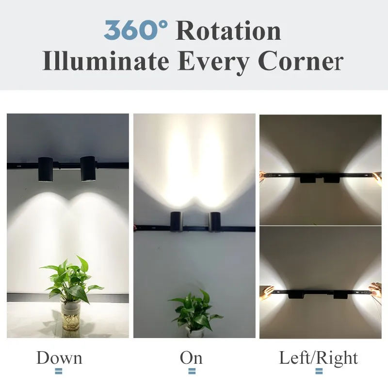 Whole Set 220V Led Track Light Fixture Rail Lighting System 20/40W COB Ceiling Track Lamp For Clothing Shop Living Room Home 3