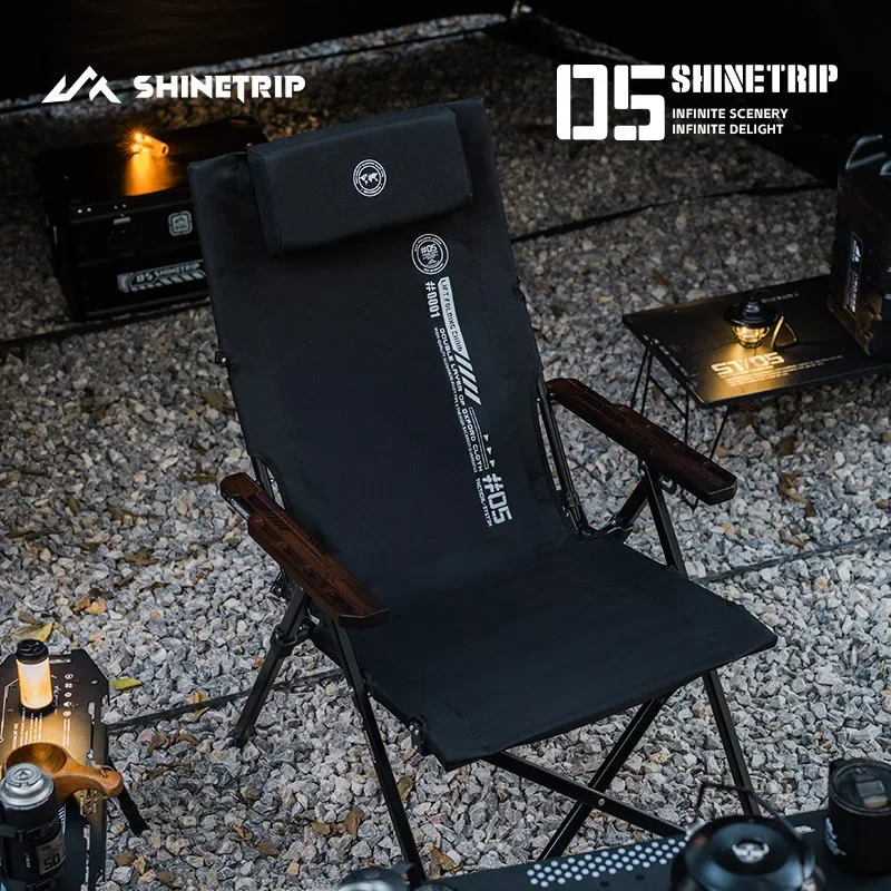 ShineTrip Outdoor 5 Series Camping Folding Chair Portable Camping Adjustable Folding Chair Office Lunch Nap Fishing Picnic